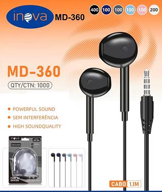 FONE DE OUVIDO COM FIO ( P2 ), COLORIDO . ( INOVA )