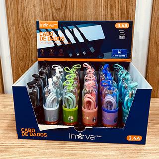 CABO NO TUBO ( 3.4A ) PARA IPHONE ( I6 ), ( 1M ). ( INOVA )