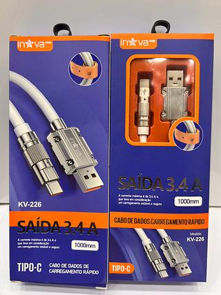 CABO COM CONECTOR DE METAL PARA ANDROID ( TC ) 3.4A, 1M. ( INOVA )
