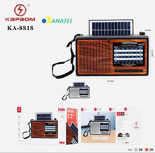 RÁDIO RETRÔ RECARREGÁVEL, ( RÁDIO FM / AM, BT, TF CARD ), COM PLACA SOLAR☀️ PARA CARREGAMENTO. ( KAPBOM )