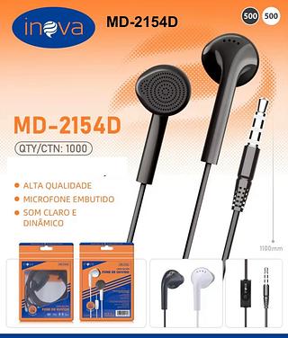 FONE DE OUVIDO COM FIO . ( INOVA )