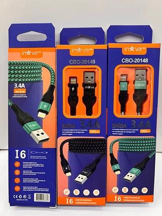 CABO ( 3.4A ) PARA IPHONE ( I6 ), ( 2M ). ( INOVA )