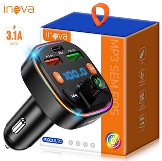 FONTE DE CARREGADOR VEÍCULAR 3.1A (2USB .1TPY-C) . ( INOVA )
