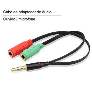 CABO ADAPTADOR Y ( P2 ) PARA FONE DE OUVIDO ( 2| P2-FEMEA ) PARA ( 1| P2-MACHO ). ( ECOODA )