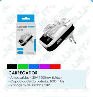 CARREGADOR UNIVERSAL PARA BATERIA DE CELULARES. ( IT-BLUE )