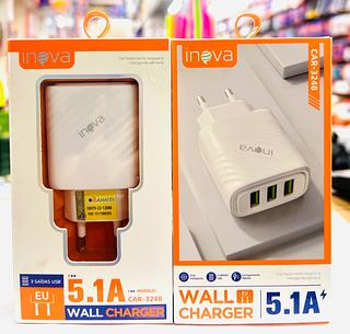 FONTE DE CARREGADOR ( 5.1A ) COM TRÊS USB.