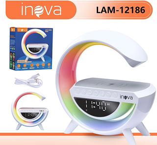 LUMINÁRIA ( G ) COMPLETA COM RELÓGIO, SOM BT, E CARREGADOR. ( INOVA )