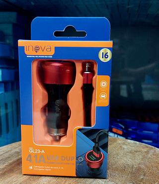 CARREGADOR VEICULAR ( 4.1A ), PARA IPHONE ( I6 ). ( INOVA )