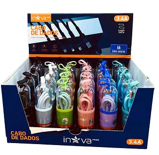 CABO NO TUBO ( 3.4A ) PARA IPHONE ( I6 ), ( 1M ). ( INOVA )