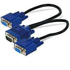 CABO VGA ( 1-VGA M ) PARA ( 2- VGA F). ( IT-BLUE )