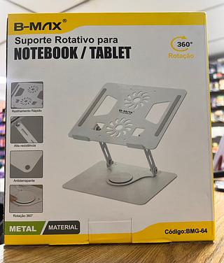 SUPORTE DE METAL ROTATIVO, COM GIRO ( 360° ) PARA NOTEBOOK E TABLET. ( B-MAX )