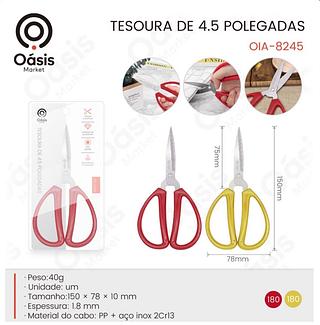Tesoura Escolar Profissional Para Uso Doméstico 15cm (Oásis)