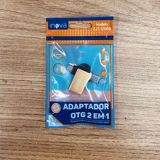 ADAPTADOR ( OTG ) 2 EM 1, PARA ANDROID ( V8 ), E ANDROID ( TPC ) . ( BASIKE )