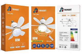 Título Ventilador de Teto com Lâmpada LED 60W E27 com Controle Remoto