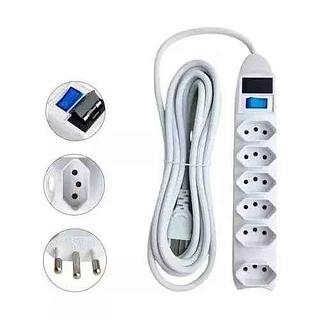 FILTRO DE LINHA, ( EXTENSÃO ), COM ( 6 TOMADAS ), DE ( 5M ) DE CABO. ( KAPBOM )