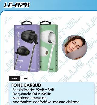 FONE DE OUVIDO COM FIO E BORRACHINHA ( P2 ). ( IT-BLUE )