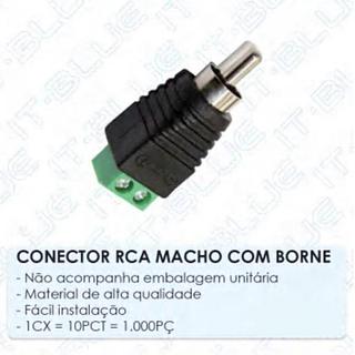 CONECTOR RCA MACHO COM BORNE. ( IT-BLUE )
