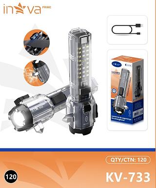 LANTERNA TÁTICA RECARREGÁVEL, COM LUZES DE SEGURANÇA. ( INOVA )