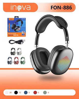 FONE DE OUVIDO HEADPHONE SEM FIO, COM ( BT, RÁDIO FM, SD ) . ( INOVA )