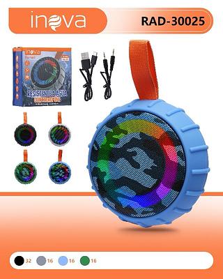 CAIXINHA DE SOM ( PNEU ), COM LED ( RGB ), E ( BT, RÁDIO FM, SD, AUX ), A PROVA D'ÁGUA. ( INOVA )
