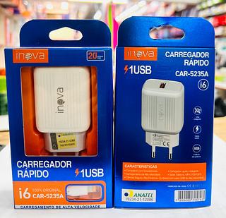 CARREGADOR ( 20W ) PARA IPHONE ( I6 ), USB. ( INOVA )