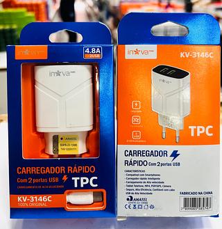 CARREGADOR ( 4.8A ) PARA ANDROID ( TPC ). ( INOVA )