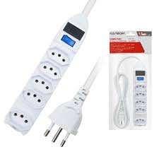 FILTRO DE LINHA, ( EXTENSÃO ), COM ( 5 TOMADAS ), DE ( 3M ) DE CABO. ( KAPBOM )