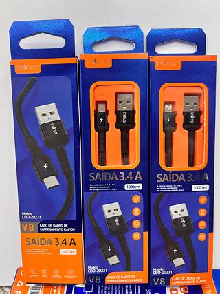 CABO PARA ANDROID ( V8 ) 3.4A, 1M. ( INOVA )