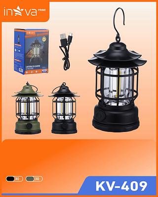 LAMPIÃO CAMPING, COM LANTERNA RECARREGÁVEL. ( INOVA )