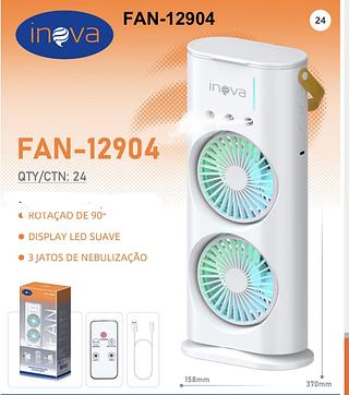 VENTILADOR COM DIFUSOR DE AGUA RECARREGAVEL E MOVEL(INOVA)