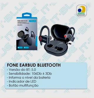 FONE DE OUVIDO SEM FIO, ( EARBUD ), COM SUPORTE PARA ORELHA. ( IT-BLUE )