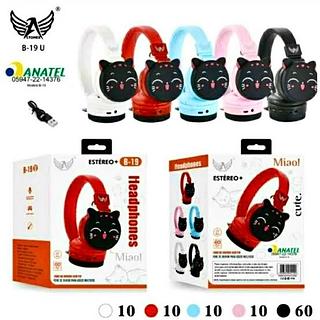 FONE DE OUVIDO SEM FIO ( BT ), INFANTIL, MODELO GATINHO. ( ALTOMEX )