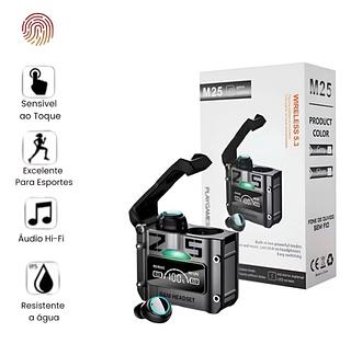 FONE DE OUVIDO SEM FIO ( BT ) COM CARRREGADOR . ( M25 )