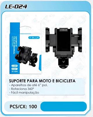 SUPORTE UNIVERSAL DE CELULAR PARA MOTO E BICICLETA. ( IT-BLUE )