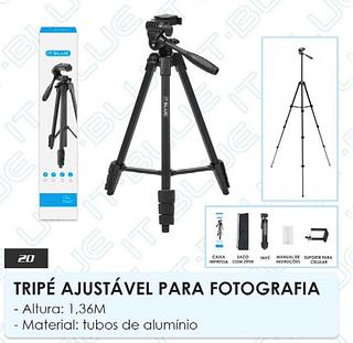 TRIPÉ AJUSTÁVEL PARA FOTOGRAFIA 1.36M (IT-BLUE)