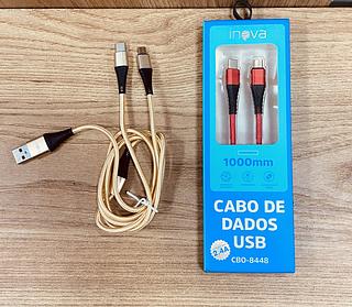 CABO ( 2 EM 1 ), ( 2.4A ) PARA ANDROID ( TPC ) E ANDROID ( V8 ), 1M. ( INOVA )