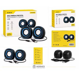 Multimídia Portátil Para Computador Pc/Notebook (USB) 3W RMS(B-MAX)