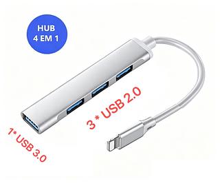 HUB PARA IPHONE COM 4 PORTAS USB