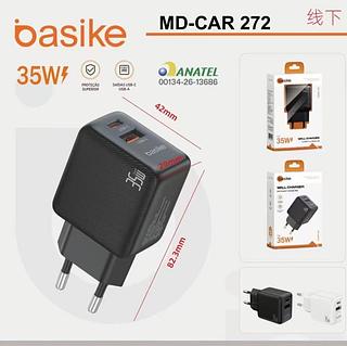 Carregador de Basike Parede MD-CAR272 USB-C+USB-A