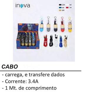 CABO NO TUBO ( 3.4A ) PARA IPHONE ( I6 ), ( 1M ). ( INOVA )