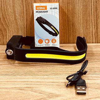 LANTERNA DE CABECA, ( FITA LUZ DE LED ), RECARREGAVEL, COM SENSOR DE MOVIMENTO E RESISTENTE A ÁGUA. . ( LELONG )