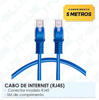 CABO DE REDE ( RJ45 ) PARA INTERNET ( CAT 5 ) ( 5M ).