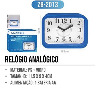 RELÓGIO ANALÓGICO COM DESPERTADOR ( LUA TEK )