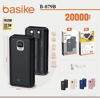 Carregador Portátil Power Bank 20.000mAh,Com 2 Cabo,com carregamento rápido e aficiente(Basike)
