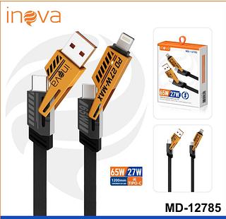 CABO ( 3 EM 1 ), TURBO ( 65W + 27W ), ( I6-USB ), ( TPC-USB ), ( TPC- IPHONE- I6 ), ( USB-C | TPC ), ( 1M ). ( INOVA )