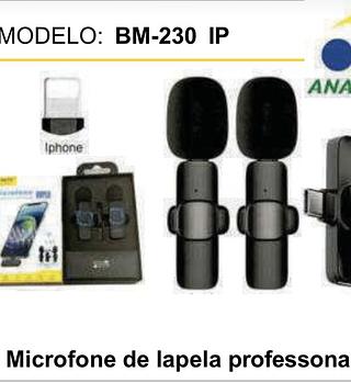MICROFONE DE LAPELA 2 PARA IPHONE ( IP ) ( SEM FIO ). ( B-MAX )