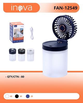 MINI VENTILADOR COM DIFUSOR DE ÁGUA RECARREGÁVEL.