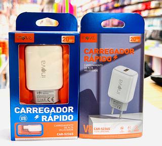 CARREGADOR TURBO ( 20W ) PARA ANDROID ( V8 ), USB .( INOVA )
