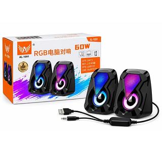 Caixa De Som Gamer Multimidia 60w Rgb Potente Para Pc (ALTO-MEX)