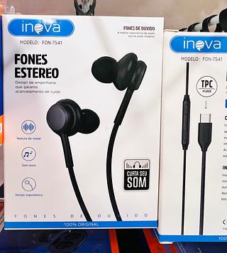 FONE DE OUVIDO COM FIO E BORRACHA PARA ANDROID ( TC ). ( INOVA )